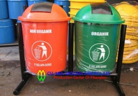 tempat sampah bulat organik dan anorganik
